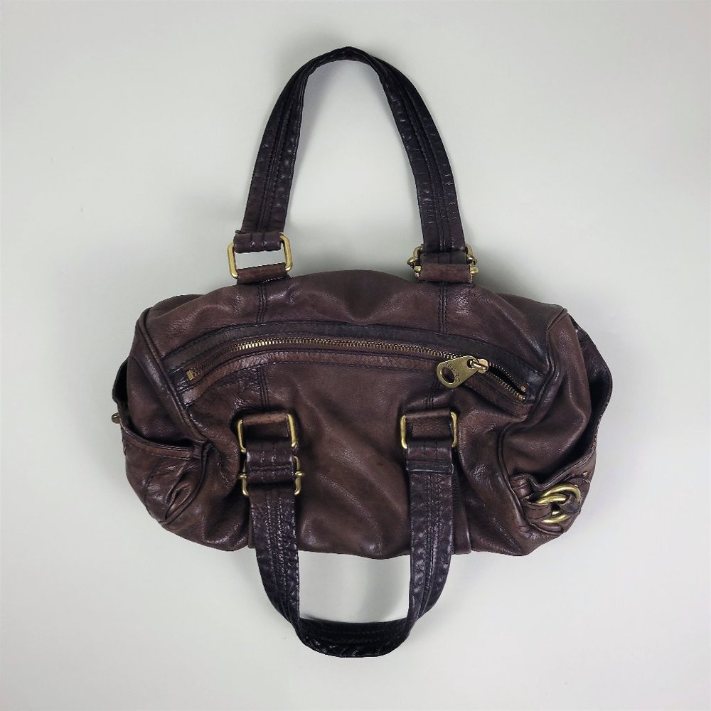 MARC JACOBS Vintage Luxury Brown Leather Shoulder/Handbag with Brass Hardware